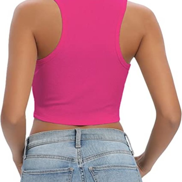 NEW 2pcs Ribbed Crop Sleeveless Tops - Size L - Picture 7 of 12